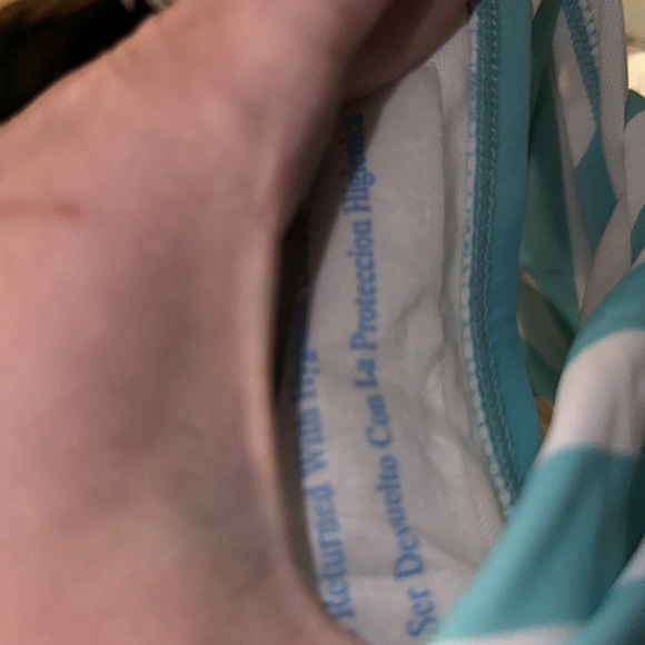 NWT Kona sol turquoise and white striped one piece with adjustable straps 18W - Picture 6 of 7